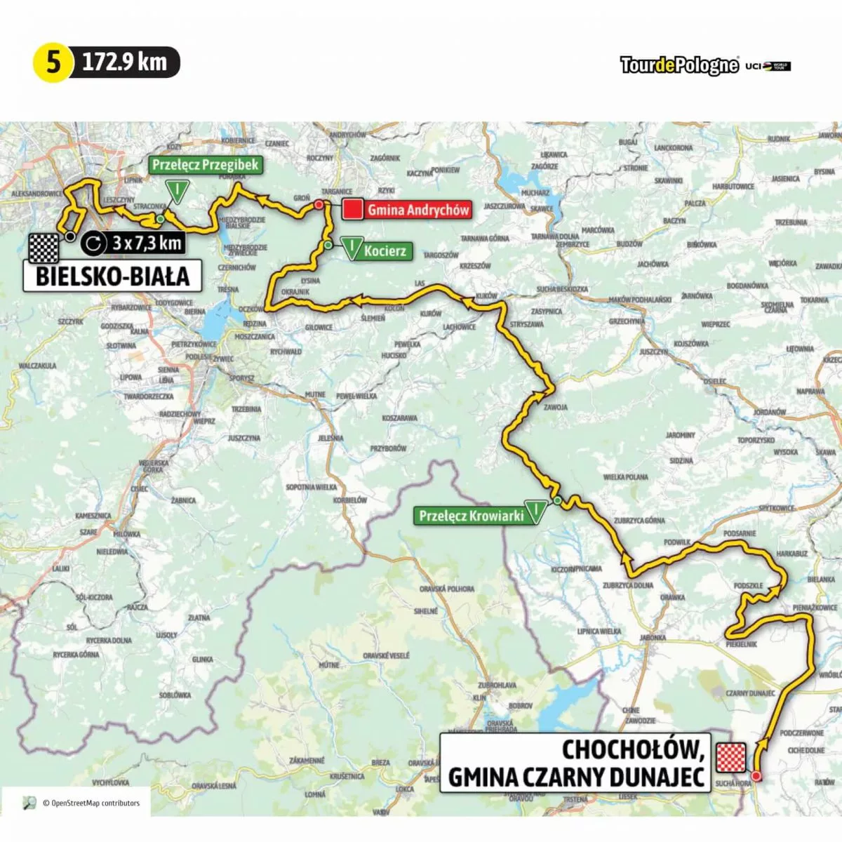 Tour de Pologne 2021 etap 5 mapa
